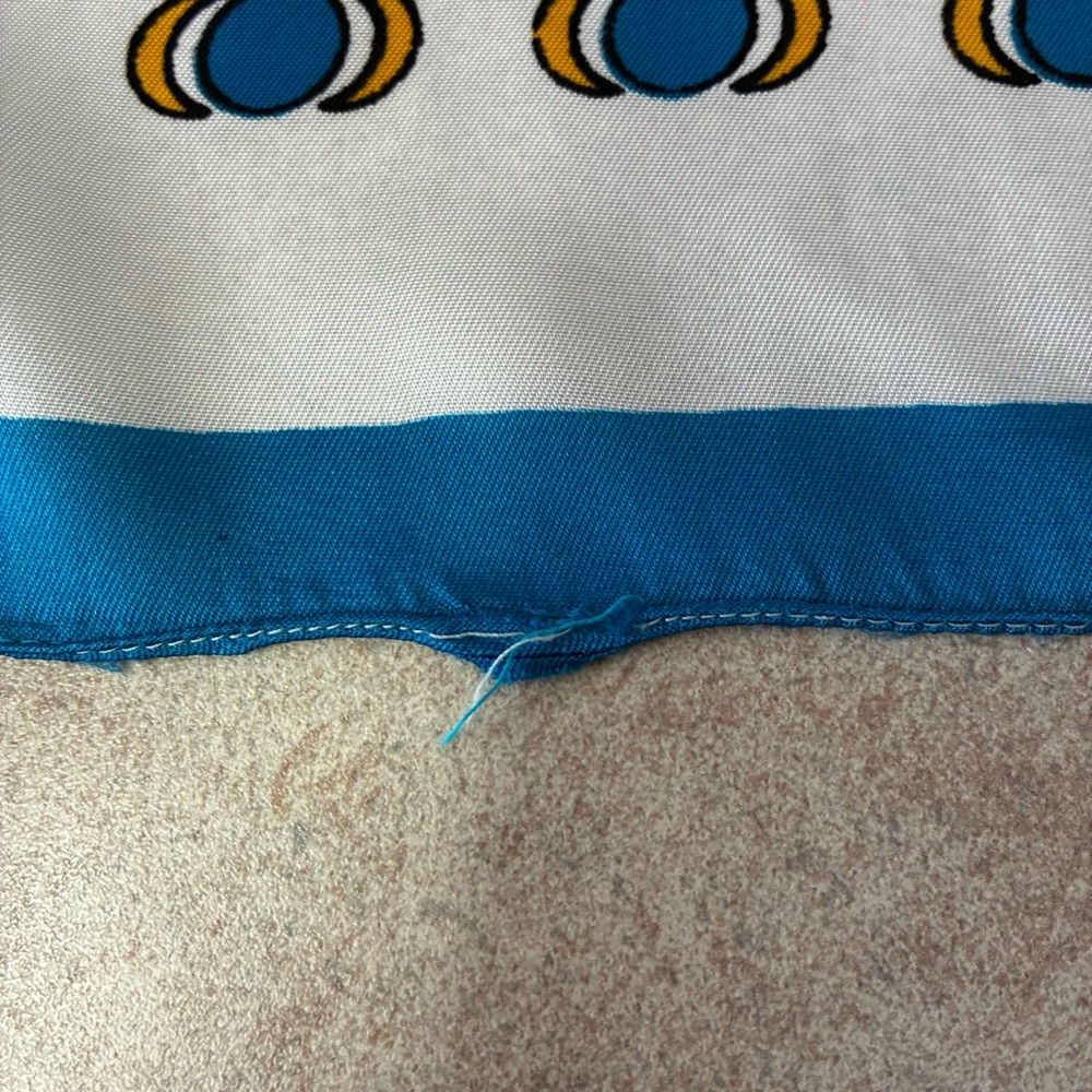 White With Yellow Moons & Blue Suns Patterned Square Scarf - Picture 8 of 8
